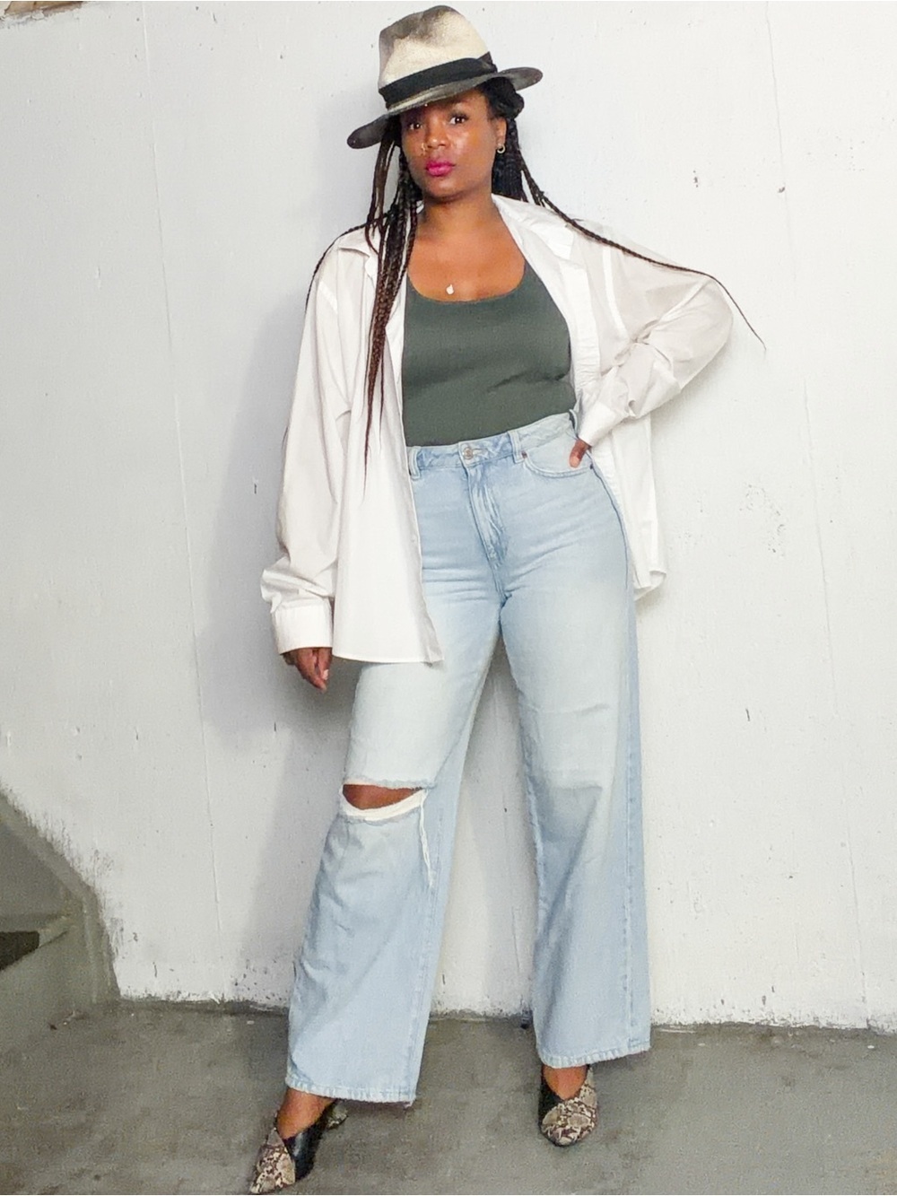 Garage Light Blue Wideleg Jeans, 27